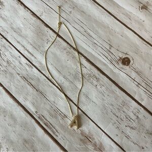 Gold Pave “A” Bubble Necklace